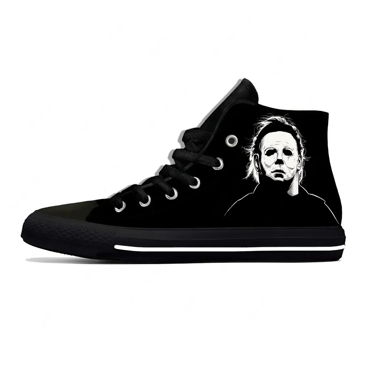 Men Shoes Myer - マイケルマイヤーズハロウィンホラー怖いクールファッションカジュアル布靴ハイトップ軽量通気性男性カスタム女性スニーカー