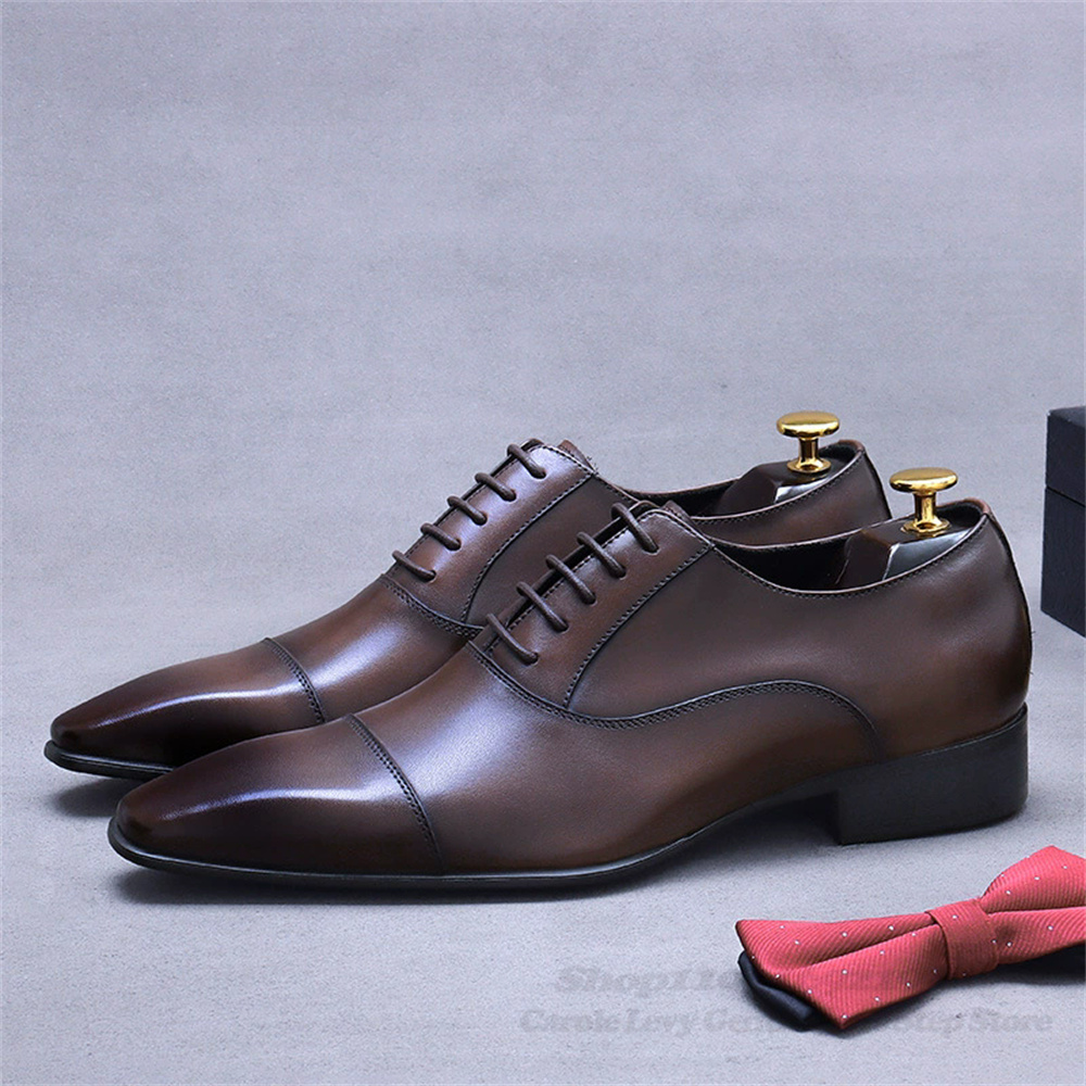 男性オックスフォード革靴新しいビジネススーツ牛革本革レトロス - Men Shoes Formal のレビューと価格