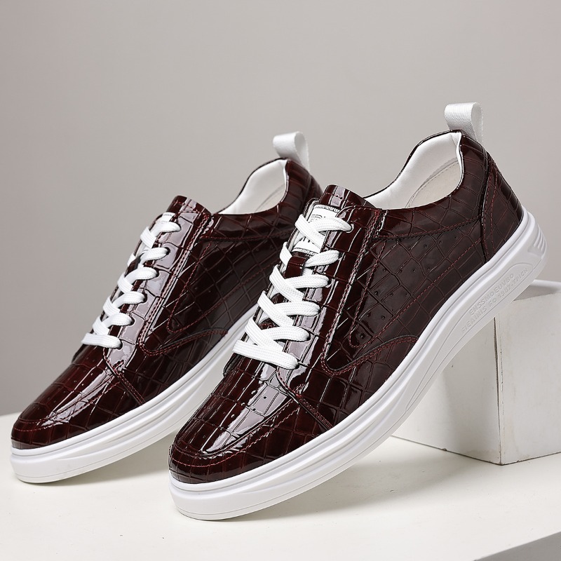 クラシックなメンズローカットスケートシューズ、レザー、レース - Men Shoes Formal のレビューと価格
