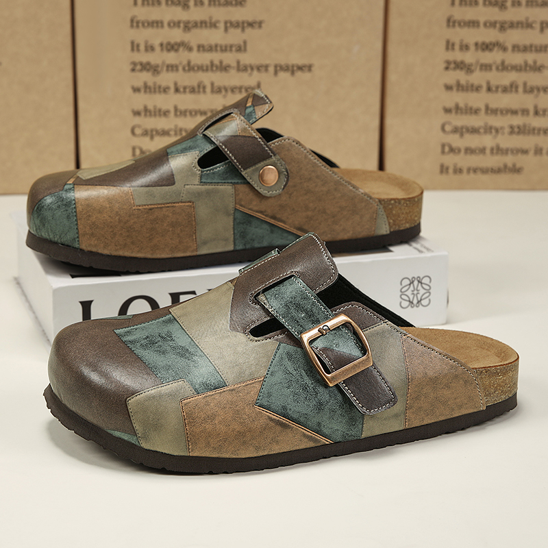 ユニセックス コルク製 クローズドトゥ スリッパ スリップオ - Men Shoes On のレビューと価格