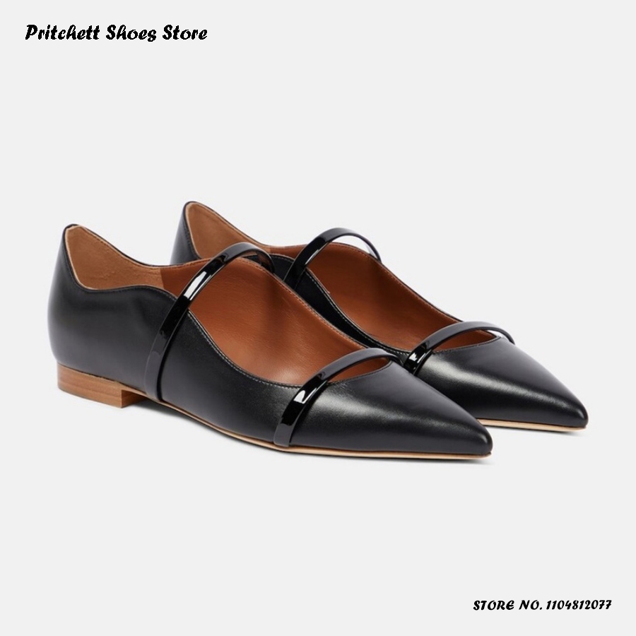 レディース ダブルストラップ レザー バレエシューズ ポイン - Men Shoes On のレビューと価格