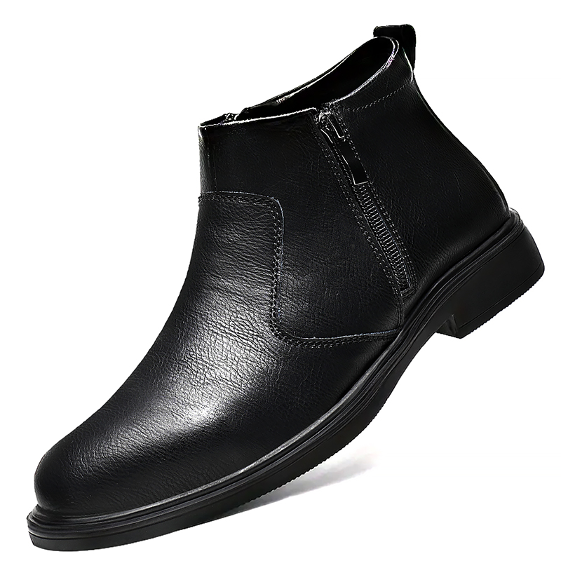 秋と冬の新しいメンズハイカットレザーシューズ、ジッパー付きレ - Men Shoes Formal のレビューと価格