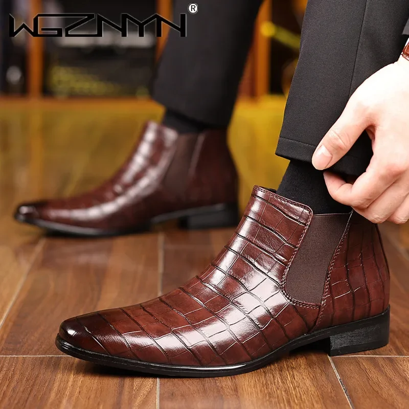 高級サイズ 39 〜 48 男性チェルシーブーツブランドレト - Men Shoes Formal のレビューと価格