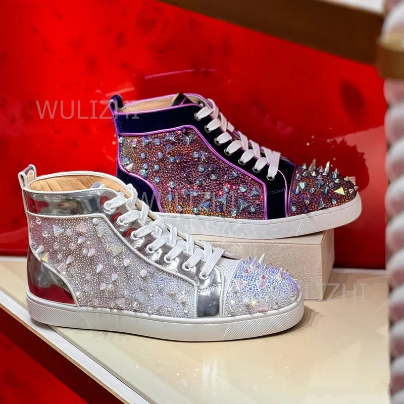 ダークパープルクリスタルリベットメンズスニーカーフラットレー - Men Shoes Red Tape のレビューと価格