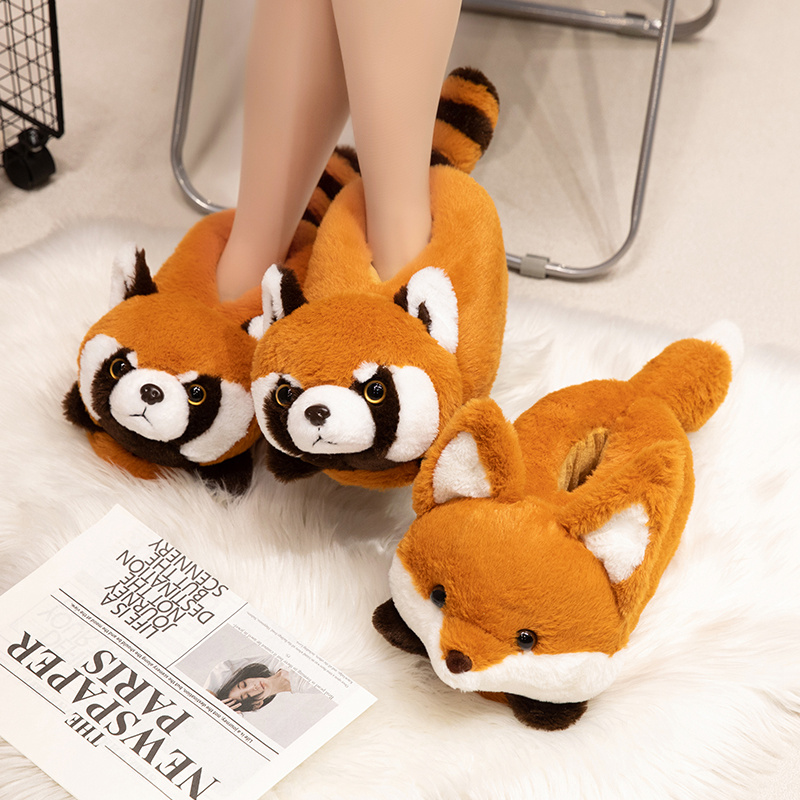 男性と女性のためのかわいい赤いパンダフォックススリッパ、暖か - Men Shoes Red Tape のレビューと価格
