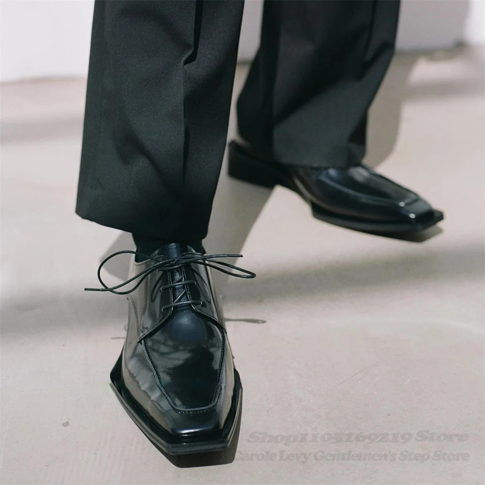 黒のパテントレザー メンズ 4cmヒール ブリティッシュスタ - Men Shoes Formal のレビューと価格