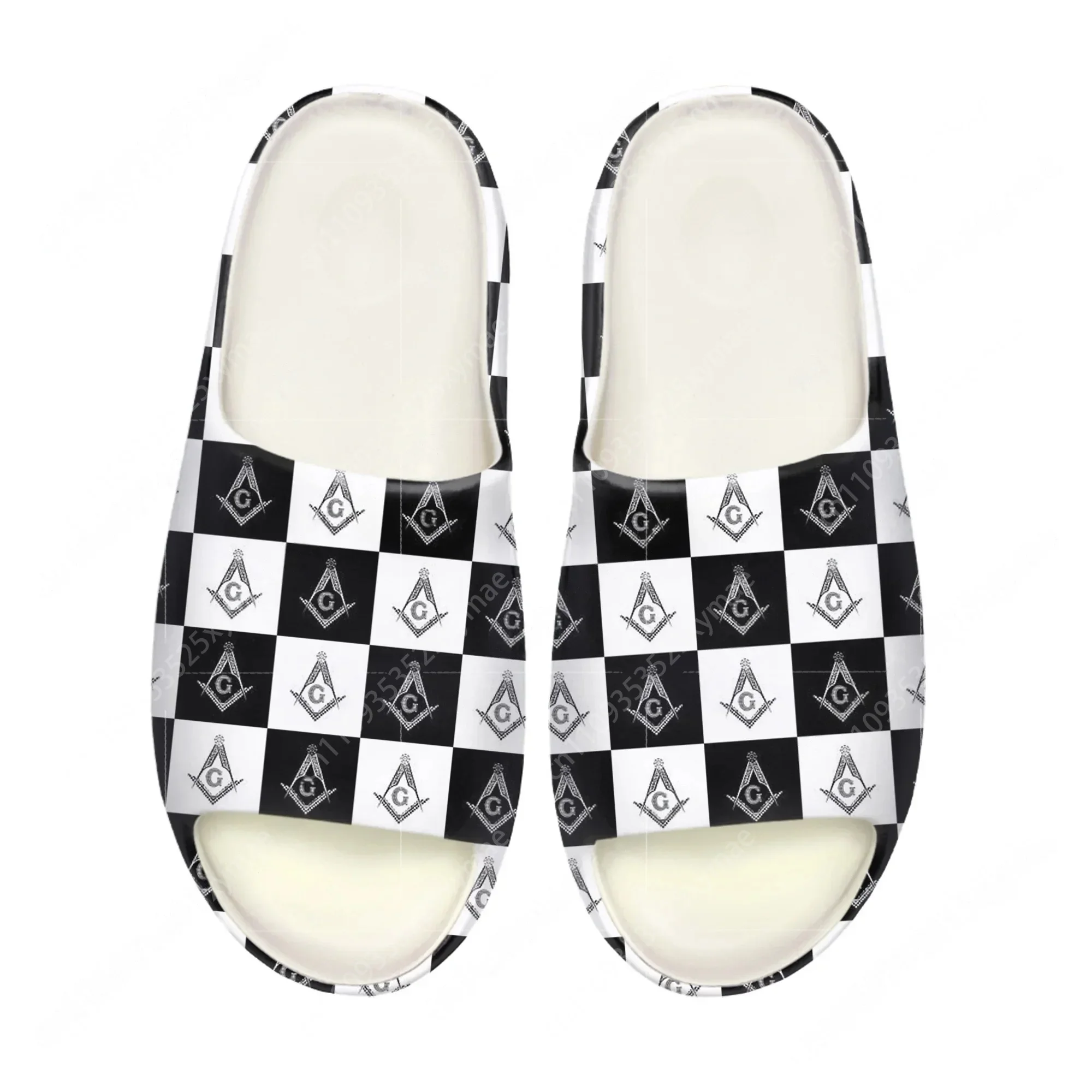 フリーメイソン柄ソフトソールスリッパ メンズ レディース テ - Men Shoes Office のレビューと価格