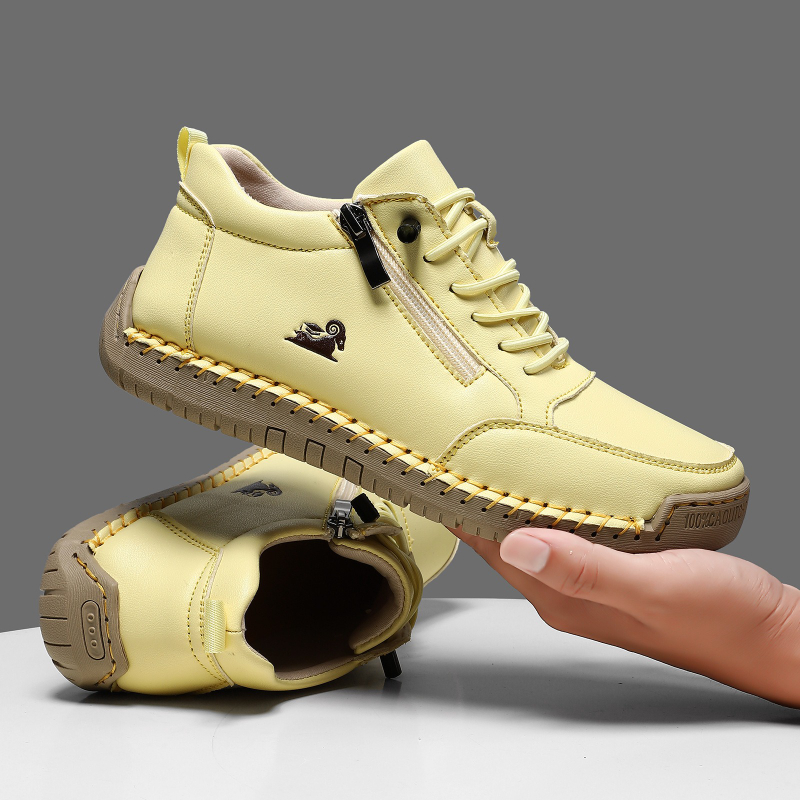 女性用スニーカー手作りレザーカジュアルシューズアウトドアソフ - Men Shoes On のレビューと価格