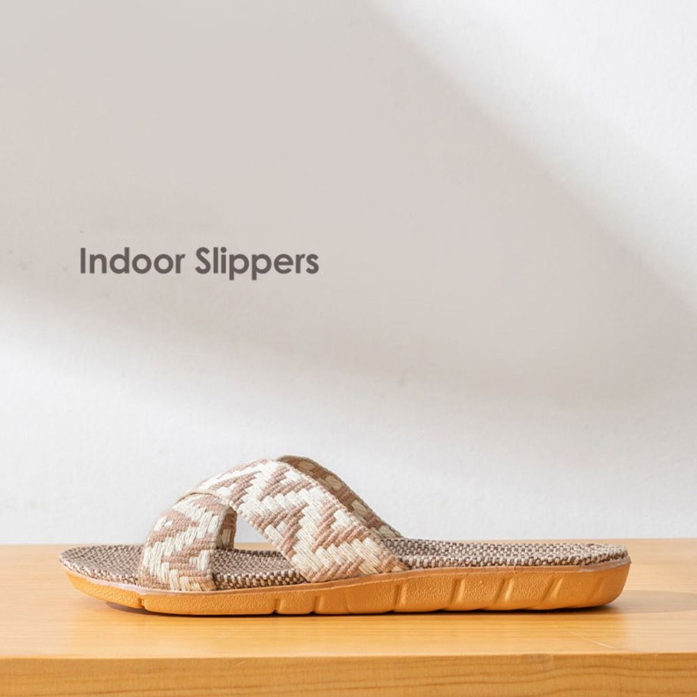 ファッションエスニックスタイルリネンクロススリッパ亜麻ソフト - Men'S Shoes In Style のレビューと価格